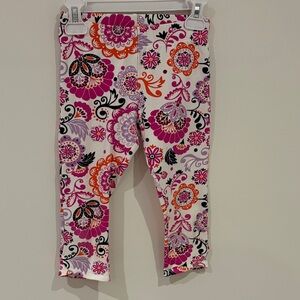 Gymboree Pink and Orange Floral Capri Leggings